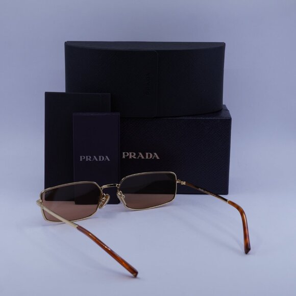 Prada PRA60S 5AK07V Rectangle Sunglasses – Gold - Picture 10 of 10